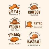 vintage mode logo hoedencollectie vector