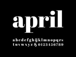 april moderne serif kleine letters vector