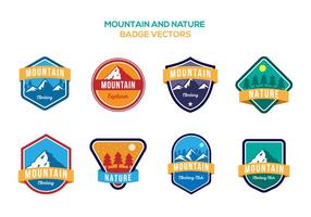 Gratis Mountain and Nature Badge Vectoren