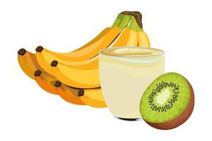 tropisch fruit en smoothiedrank vector