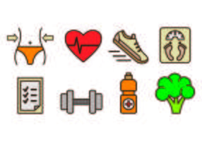Iconen Van Afslanken en Gezondheid vector