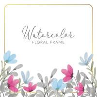 aquarel bloemen frame met wilde bloemen vector