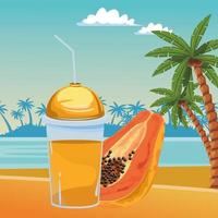 tropisch fruit en smoothiedrank vector