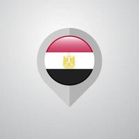 kaart navigatie wijzer met Egypte vlag ontwerp vector