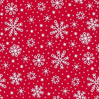 wit sneeuwvlokken Aan rood achtergrond Kerstmis naadloos patroon. vector