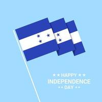 Honduras onafhankelijkheid dag typografisch ontwerp met vlag vector