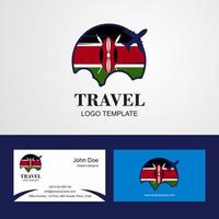 reizen Kenia vlag logo en bezoekende kaart ontwerp vector