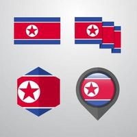 Korea noorden vlag ontwerp reeks vector