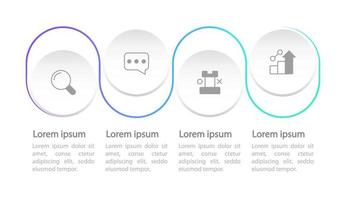 afzet strategie infographic tabel ontwerp sjabloon. bewerkbare Infochart met pictogrammen. leerzaam grafiek met 4 stap reeks. zichtbaar gegevens presentatie vector