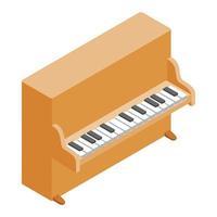 bruin rechtop piano icoon, isometrische 3d stijl vector