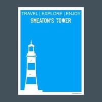 smeren toren zuiden west Engeland monument mijlpaal brochure vlak stijl en typografie vector