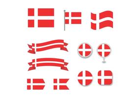 Set Van Deense Vlaggen vector