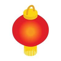 rood Chinese lantaarn icoon, isometrische 3d stijl vector