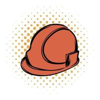 oranje veiligheid helm comics icoon vector