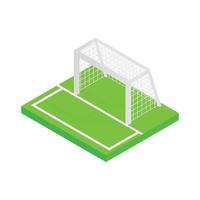 voetbal doel isometrische 3d icoon vector