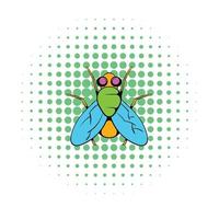 insect vlieg icoon, comics stijl vector