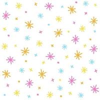 schattig asterisk ster bloem oranje roze Purper groen confetti bestrooi fonkeling ditsy bloemen schijnen klein stip punt mini lijn abstract kleurrijk pastel naadloos patroon achtergrond vector