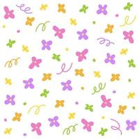 schattig bloem Purper oranje roze blauw groen confetti bestrooi fonkeling ditsy bloemen schijnen klein stip punt mini voorjaar lijn abstract kleurrijk pastel naadloos patroon achtergrond vector