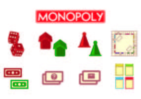 Set Van Monopoly Pictogrammen vector