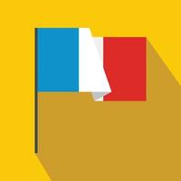 vlag van Frankrijk icoon, vlak stijl vector