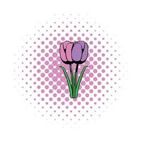 paars tulp comics icoon vector