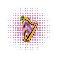 gouden harp en Klaver icoon, comics stijl vector