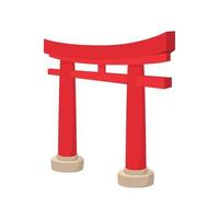 poort torii icoon, tekenfilm stijl vector