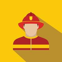 brandweerman vlak icoon vector