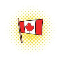 vlag van Canada icoon, comics stijl vector