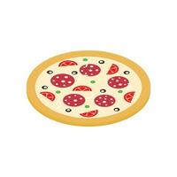 pizza icoon in isometrische 3d stijl vector