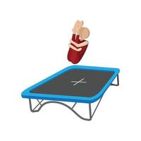 acrobatiek Aan de trampoline tekenfilm icoon vector