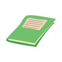 groen school- notitieboekje icoon, tekenfilm stijl vector
