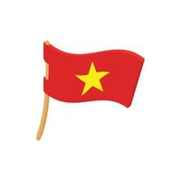 vlag van Vietnam icoon, tekenfilm stijl vector
