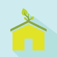 eco huis plat pictogram vector