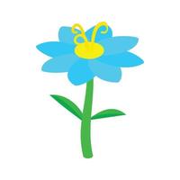 blauw bloem icoon, isometrische 3d stijl vector