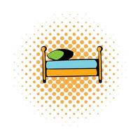 single bed comics icoon vector