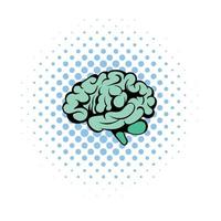 menselijk hersenen icoon, comics stijl vector