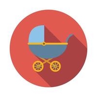 blauw baby vervoer icoon, vlak stijl vector