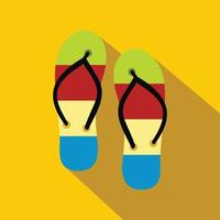 zomer slippers voor strand icoon, vlak stijl vector