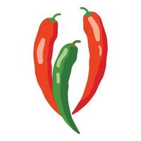 Chili peper icoon tekenfilm vector. Mexicaans pittig vector