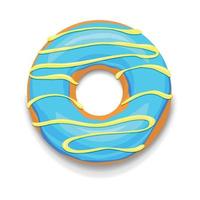 blauw geglazuurd donut icoon, tekenfilm stijl vector