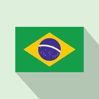 vlag van Brazilië icoon, vlak stijl vector