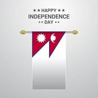 Nepal onafhankelijkheid dag hangende vlag achtergrond vector