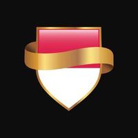 Monaco vlag gouden insigne ontwerp vector