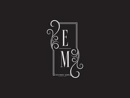 minimalistische em logo icoon, brief em me luxe logo ontwerp vector