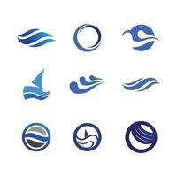 geïsoleerde ronde vorm logo. blauwe kleur logo. stromend water beeld. zee, oceaan, rivieroppervlak. vector