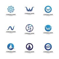 geïsoleerde ronde vorm logo. blauwe kleur logo. stromend water beeld. zee, oceaan, rivieroppervlak. vector