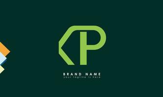 alfabet letters initialen monogram logo kp, pk, k en p vector