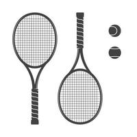 reeks van tennis rackets en tennis ballen. vector