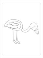 flamingo kleurplaat voor kinderen baai kunst lijn vector